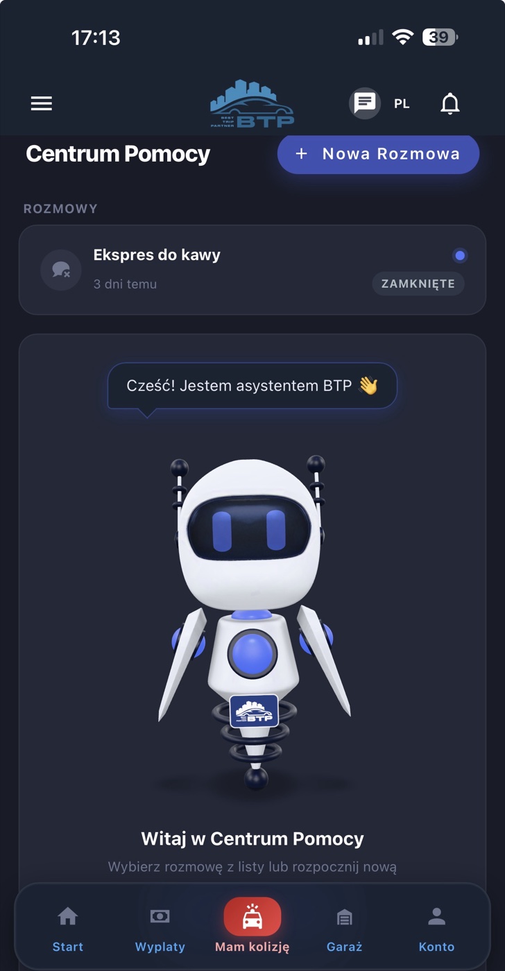 Centrum Pomocy w aplikacji BTP