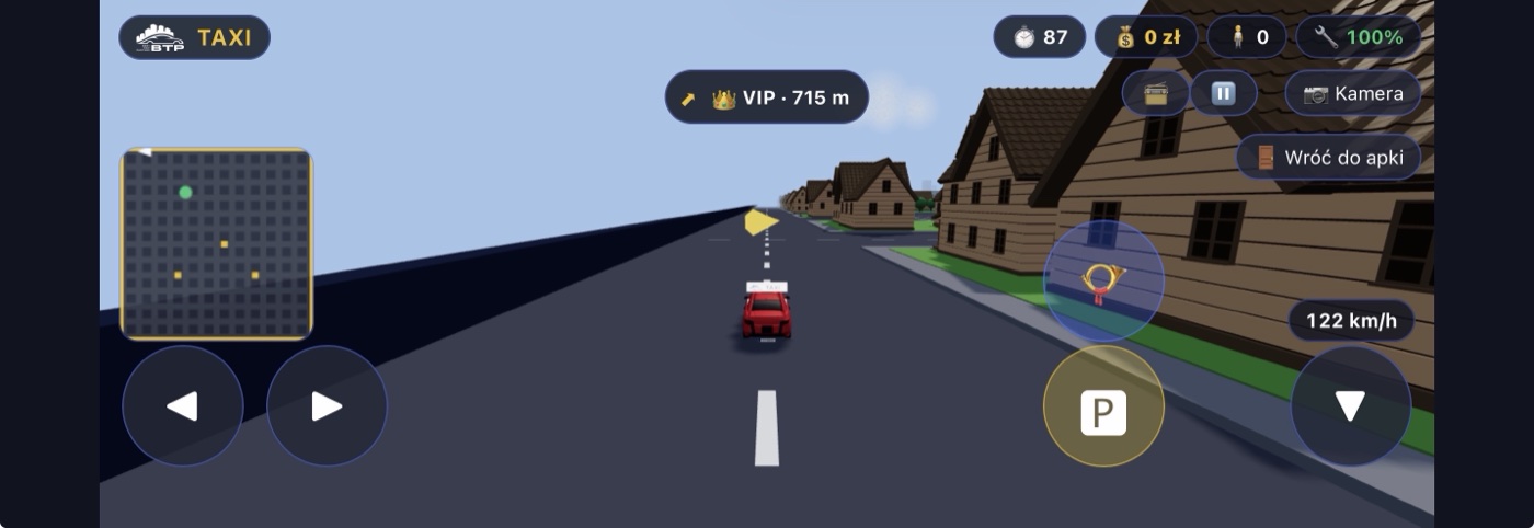 Gra BTP TAXI 3D — jazda po mieście
